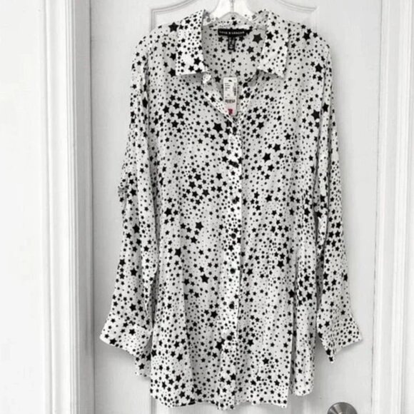 Addition Elle - 1x Love & Legend - Celestial Stars Button Down Shirt with Belt - Picture 1 of 10